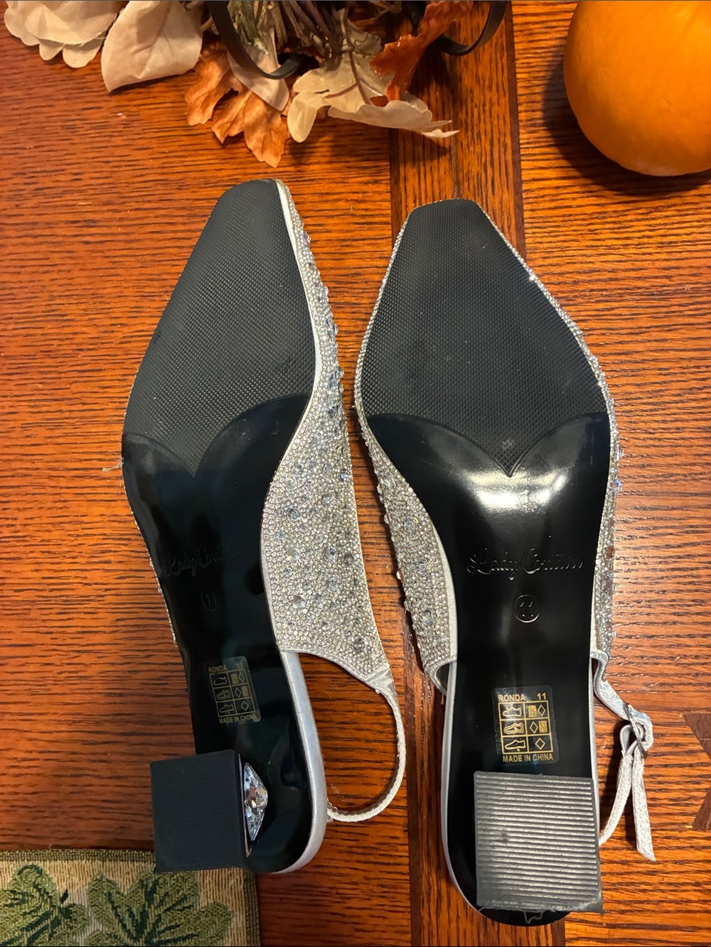 Lady Couture Silver Glitter Slingback Flats - Picture 5 of 5